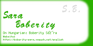 sara boberity business card
